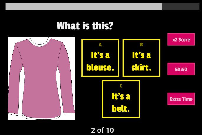 clothes vocabulary gameshow