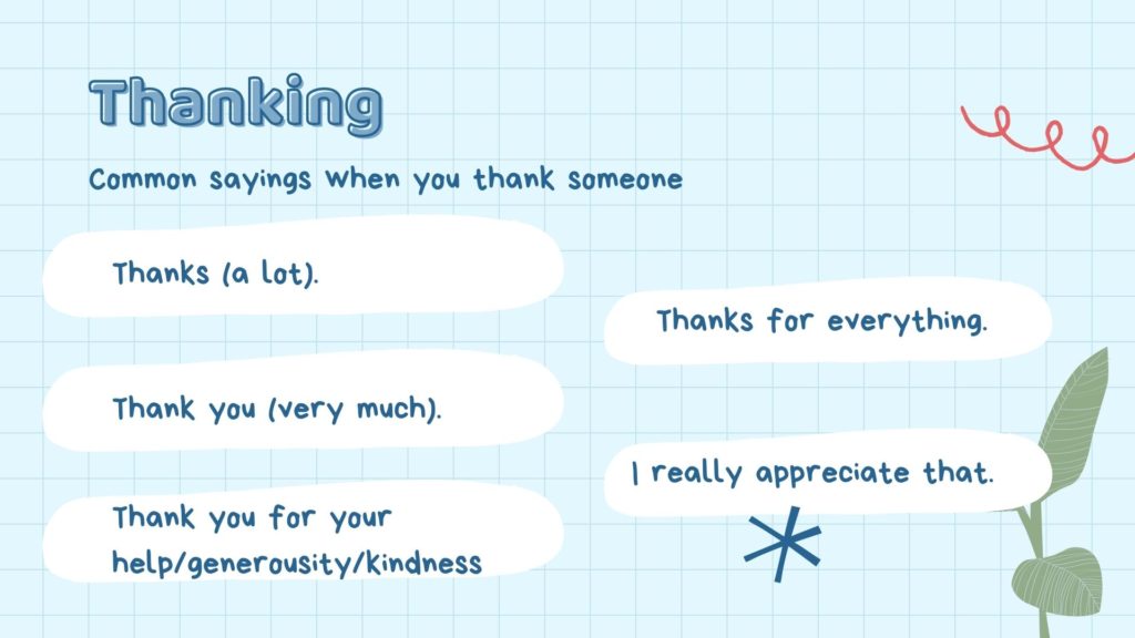 thanking and replying to thanks