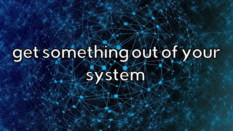 GET SOMETHING OUT OF YOUR SYSTEM