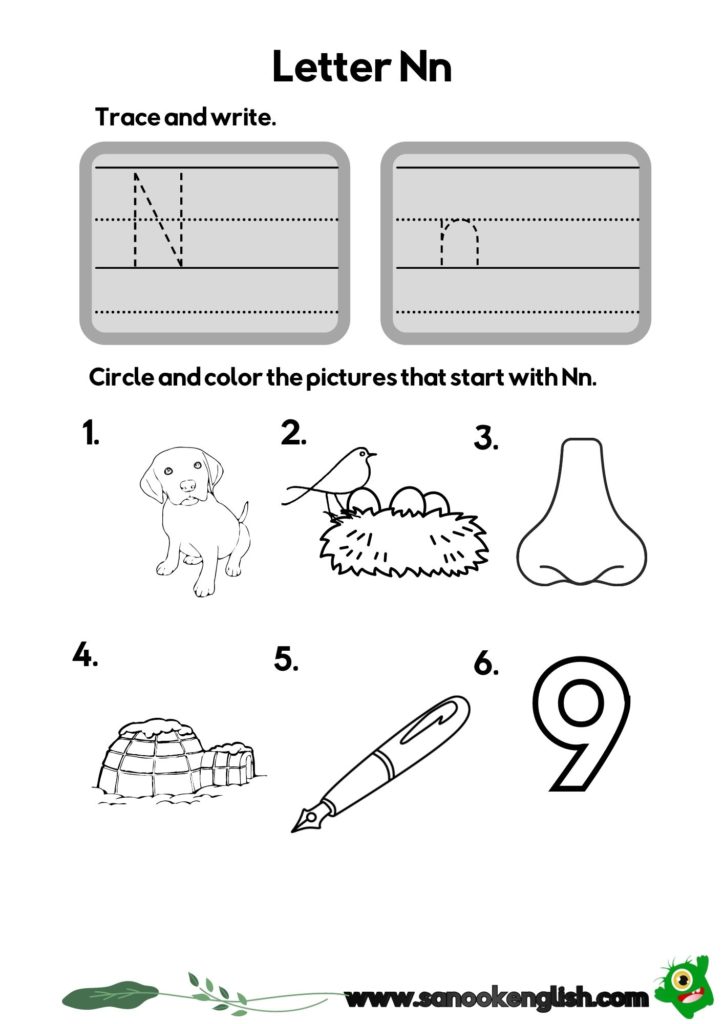kindergarten lesson 17 letter n