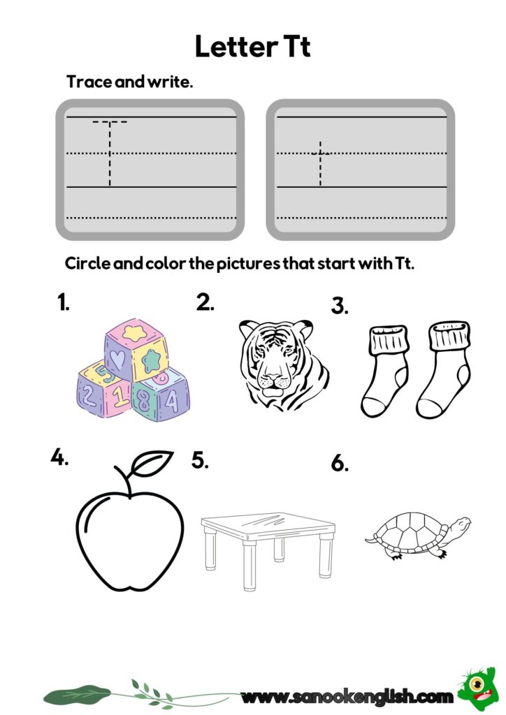 kindergarten lesson 8 letter T