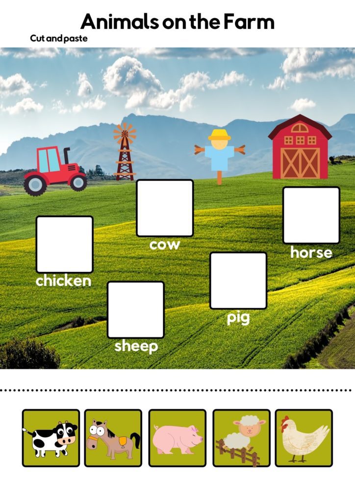 animals on the farm worksheets